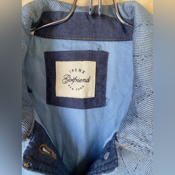 Jach’s Girlfriend Blue Quilted Jacket with Button Closure Oversized Fit Small - Picture 8 of 9